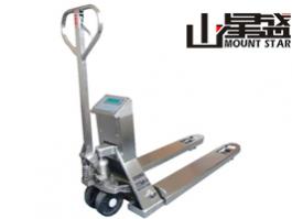 304不銹鋼防腐叉車手拖電子秤 倉(cāng)儲(chǔ)化工油漆廠行業(yè)液壓地牛手拉電子稱